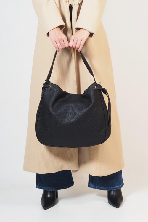 Eco leather shoulder bag with strap