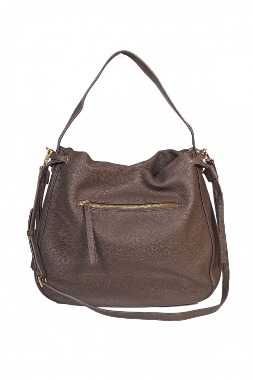 Eco leather shoulder bag with strap