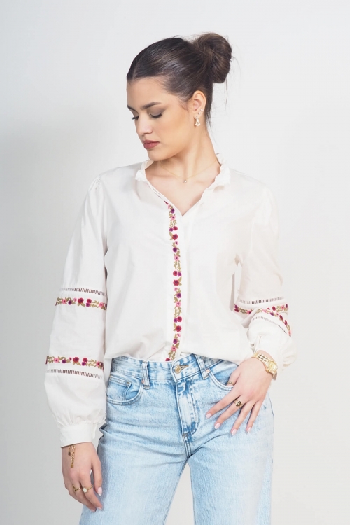 Embroidered cotton shirt