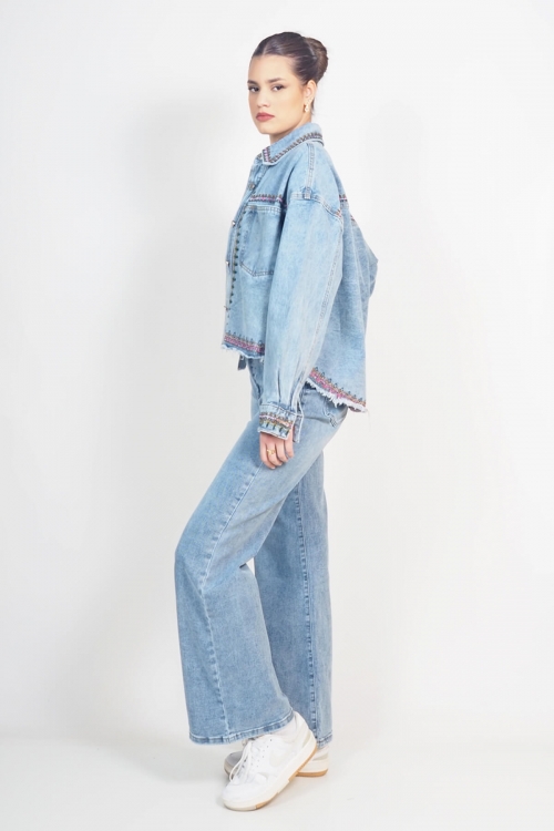 Embroidered denim jacket Brighton