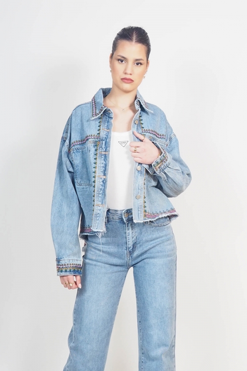 Embroidered denim jacket Brighton