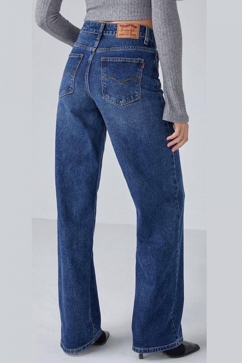 Premium high waisted wide leg jeans Flora