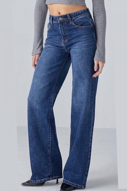 Premium high waisted wide leg jeans Flora