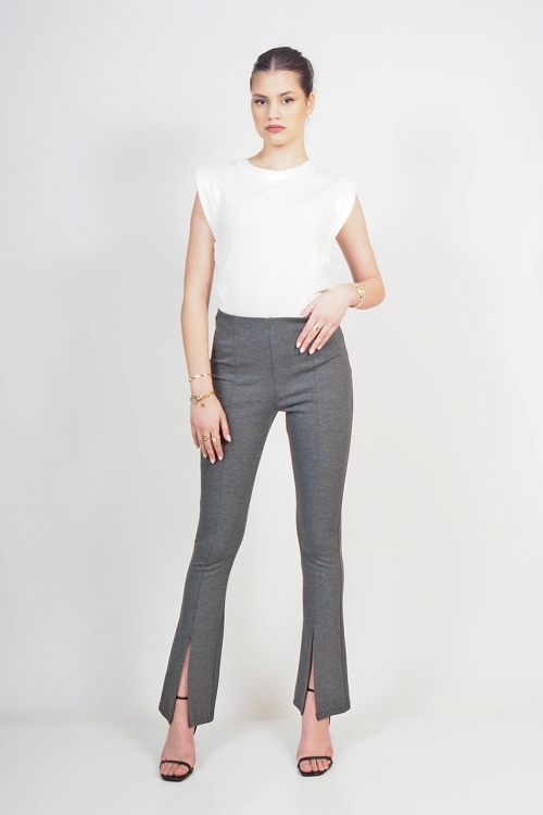 Fillia high-waisted trousers with front slit