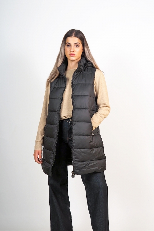 Sleeveless medium length jacket Emilia