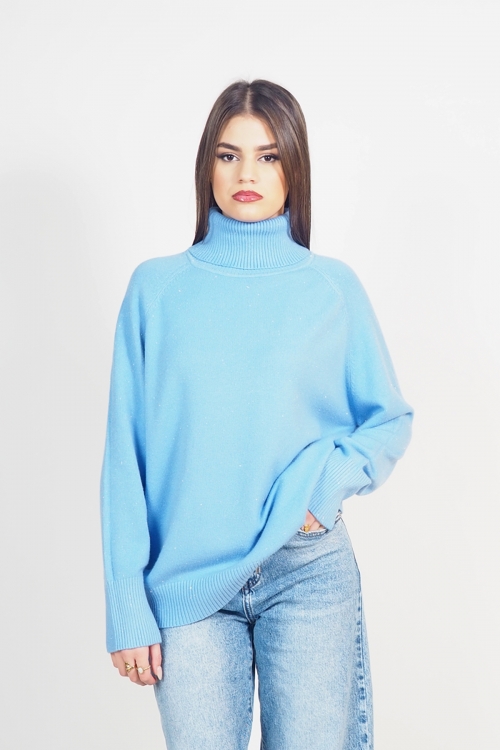 Soft knit turtleneck lurex top Vilma